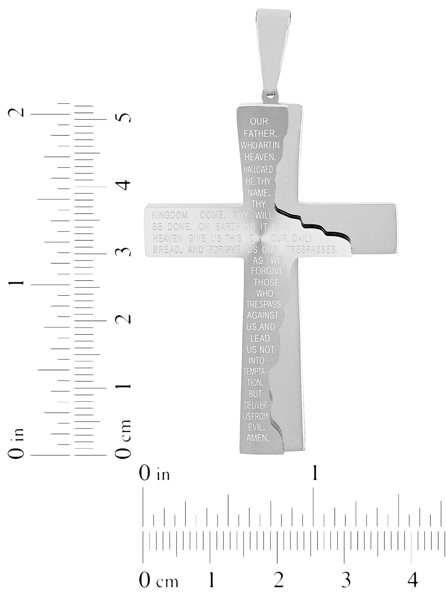 Mens cross necklace shop with lord's prayer