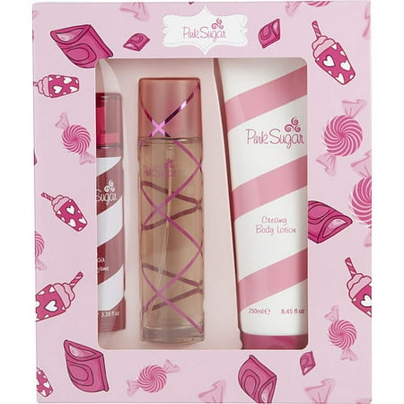 Hair Perfume Body PINK SUGAR by Aquolina - EDT SPRAY 3.4 OZ & HAIR PERFUME SPRAY 3.3 OZ & BODY LOTION 8.4 OZ - WOMEN ()