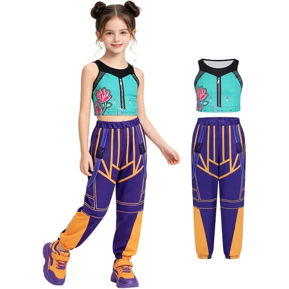 Popular Singer Costume Girls Halloween Costumes Outfit with Accessories Birthday Party Dress Up Sets Stage Performance Role Play Apparel for Kids