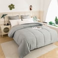 thumbnail image 7 of Cotton blend, Box Stitched Style, Down Alternative Comforter, 300 GSM Fill, Silver Gray, Oversized King, 7 of 7