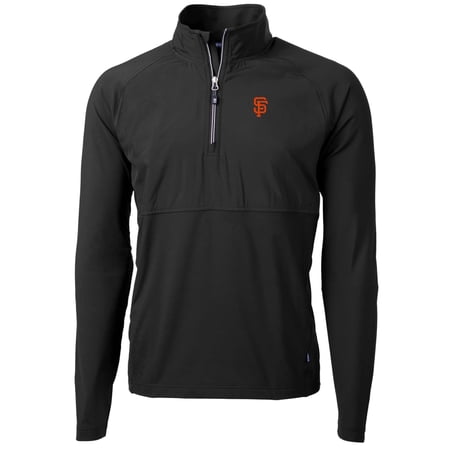 Men s Cutter & Buck Black San Francisco Giants Adapt Eco Knit Hybrid Recycled Quarter-Zip Pullover Jacket