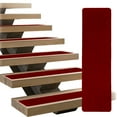 thumbnail image 1 of LINCONSON Lot de 15 Marches d'Escalier Antidérapantes à Rayures Rouges / 8” x 30” / Coureurs Amovibles et Lavables pour Escaliers avec Endos en Caoutchouc Sans Adhésif, 1 of 1