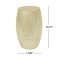 thumbnail image 2 of Holaki Outdoor Side Table Set of 2,Lace Cut Hollow Iron Side Table,Patio Garden Stool Coffee End Table,Round Drum Side Table,Metal Decorative Garden Stool for Patio,or Balcony,Gold, 2 of 8