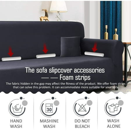 Stretch Couch Cover Covers For 3 Cushion One Piece Furniture Polyester Spandex Fabric Sofa Slipcovers With 2pcs Pillowcases 59 81 Lead Gray Canada Stretch Couch Cover Covers For 3, Can You Wash Furniture Covers