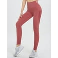 thumbnail image 3 of Women's High Waist Yoga Pants with Smartphone Pockets, Tummy Control Athletic Leggings Workout Running Tights, Red, X-Large, 3 of 5