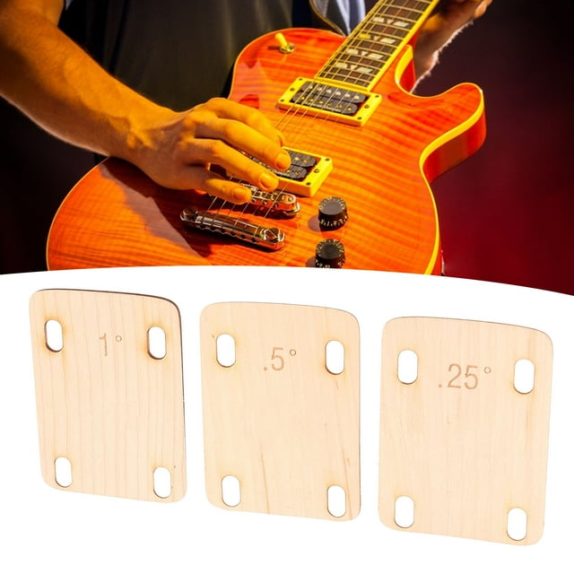 Calza para mástil de Guitarra Eléctrica, Protector Espaciador Para Calzas Para Mástil de Guitarra, Protección, Madera, 3 piezas, Fácil Instalació, Reemplazo de