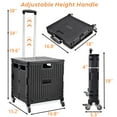 thumbnail image 2 of Foldable Utility Cart, Portable Rolling Crate, 360° Rotate Wheel Handcart Shopping Trolley, Wheel Box with Lid Wear-Resistant Noiseless, Multiple Use Cart for Travel, Shopping and Moving, Black, 2 of 6