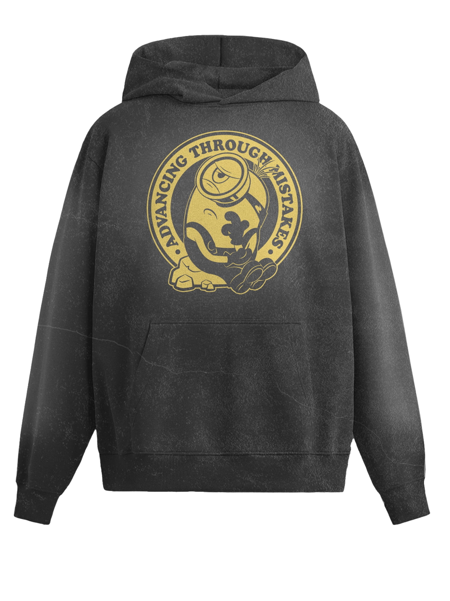 Despicable Me Men's & Big Men's Front & Back Mineral Wash Graphic Hoodie, Advancing Mistakes, Sizes S–3XL