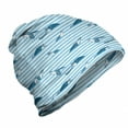 thumbnail image 1 of Striped Unisex Beanie, Turtle Blue Aquatic, Hiking Outdoors, Blue Navy, by Ambesonne, 1 of 1