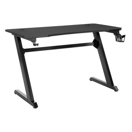 UPC: 0090234527176 | OSP Home Furnishings Ghost Battlestation Gaming Desk in Matte Black Top and Black Legs