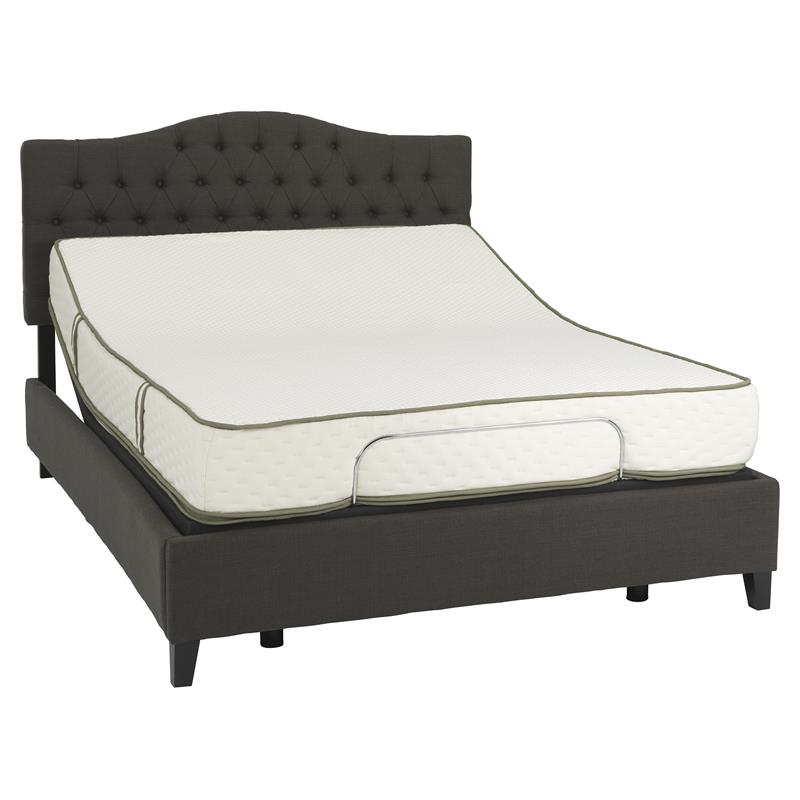 Pemberly Row 9" Twin Long Mattress and T Adjustable Bed Base in White