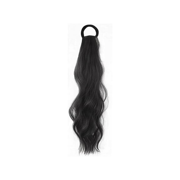 18 Body Wave Clip-in Ponytail Extension, Clips for Hair Extensions, Claw Clip Ponytail Extension with Hair Tie, Voluminous Wavy Curls Black 1PCS