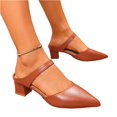 thumbnail image 3 of KEVCHE Womens Slingback Flats Pointed Toe, Closed Toe Elegant Mid-Heel Chunky Heel Sandals,Square Topline Slip On Dressy Flats for Office Work Date, 3 of 5