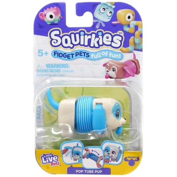 Little Live Pets Squirkies Pop Tube Pup Figure (Blue)