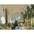 thumbnail image 2 of Sargent, John Singer 14x12 Gold Ornate Wood Framed with Double Matting Museum Art Print Titled - Breakfast in the Loggia, 2 of 4