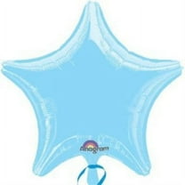19 inch Star - Metallic Pearl Pastel Blue Anagram Foil Mylar Balloon - Party Supplies Decorations