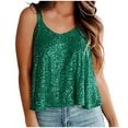 thumbnail image 2 of "pimelu Summer Tops for Women 2024, Ladies Summer Sequin Dressy Sparkle Cami Tank Tops 2024 Loose Vest Tunics Party Club Cocktail Sleeveless Tshirt Blouse", 2 of 6