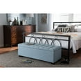 thumbnail image 7 of Baxton Studio Roanoke Modern and Contemporary Light Blue Fabric Upholstered Grid-Tufting Storage Ottoman Bench, 7 of 7