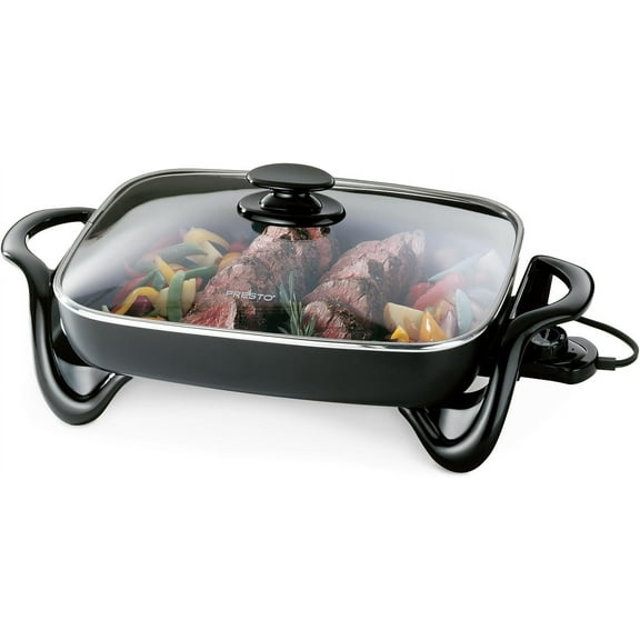 pupikeji 06852 16-Inch Electric Skillet with Glass Cover