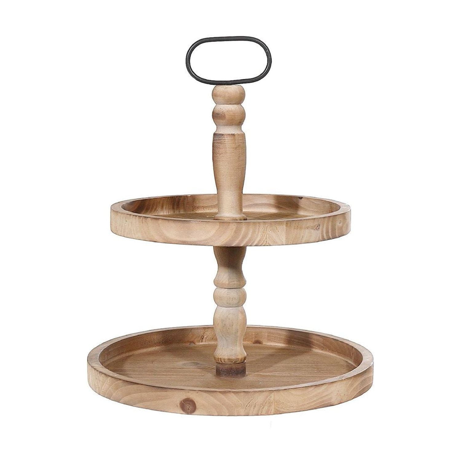 IH Casa Decor 2 Tier Wooden Round Stand