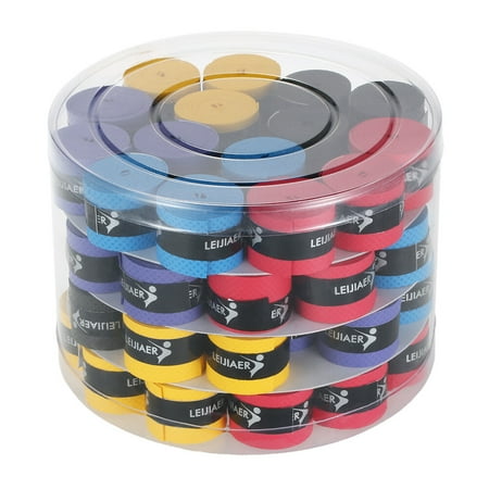 Pack of 60pcs Tennis Racket Overgrips Anti-skid Sweat Tape Wraps Badminton Racquet Over Grip Fishing Rod Sweat Band Grip