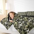 thumbnail image 4 of Homewish Retro Airplane Queen Comforter Set,Vintage Aircraft Bedding Sets,Rustic Green Camouflage Bedding Comforter Set For Boys Kids,Ultra Soft Home Decor Reversible,3pcs, 4 of 8