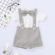 thumbnail image 2 of Fashion Baby Boys Baptism Outfit Infant Wedding Gentleman Set Birthday Party Formal Christening Suit Suspender Bow Tie Romper, 2 of 5