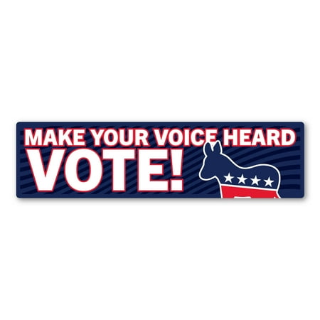 

Make Your Voice Heard VOTE! Democrat Bumper Strip Magnet