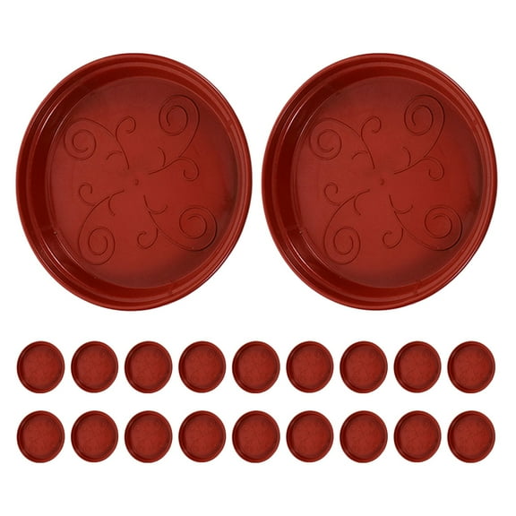unbranded 20 Pcs Pots Flower Pot Tray 24.00X24.00X3.50CM Red