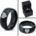 thumbnail image 4 of Tungsten Gamer Heart Band Ring 8mm Men Women Comfort Fit Black Dome Polished Size 4, 4 of 4