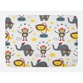 thumbnail image 1 of Circus Bath Mat, Doodle Design of Juggler Monkey and Lion Passing Through Ring Theme, Plush Bathroom Decor Mat with Non Slip Backing, 29.5" X 17.5", Multicolor, by Ambesonne, 1 of 2