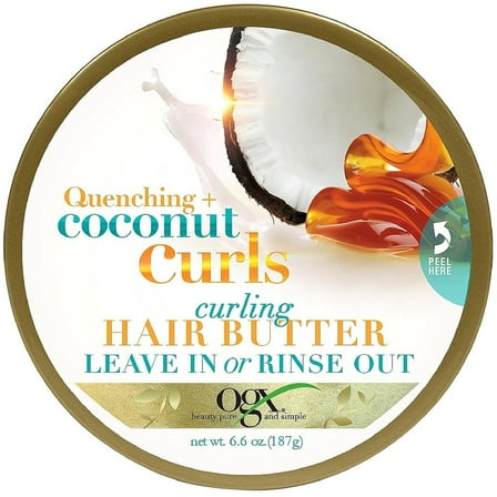 OGX Quenching   Coconut Curls Curling Hair Butter 6.60 oz (Pack of 4)