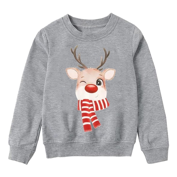 Atuendo para padres e hijos Mamá y yo Trajes a juego Navidad Impreso Manga larga Cuello redondo Camisas Tops Jersey Familia a juego Sudaderas para niños Fridja nalpqowj26403