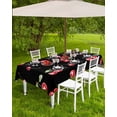 thumbnail image 4 of nqOlkjepod Cherry Rustic Outdoor Tablecloth with Umbrella Hole & Zipper, Spring Summer Tropic Fruit Black Rectangle Table Cover 52x70 Inch, Dining Waterproof Table Cloth Protector for Patio/Party, 4 of 7