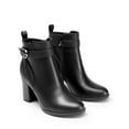 thumbnail image 4 of BURUDANI Women’s Chunky High-Heel Ankle Boots Round Toe, Fall Short Booties, 4 of 6