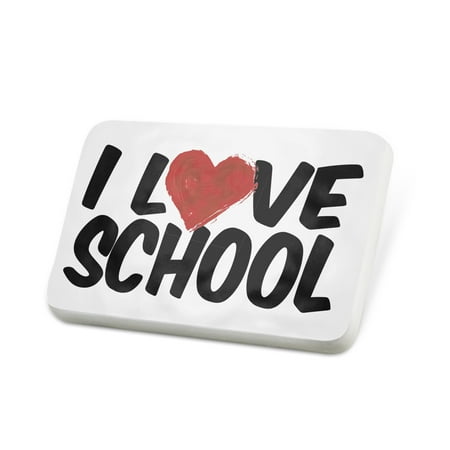Porcelein Pin I Love School Lapel Badge – NEONBLOND