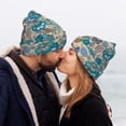 thumbnail image 5 of Lsque Vintage Floral Butterflies Pattern Knitted Beanie, Unisex Winter Hat, Knit Hat Winter Beanies Thick Fisherman Beanies Cuffed Plain Skull Caps, 5 of 6