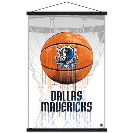 NBA Dallas Mavericks – Drip Basketball 21 Wall Poster with Magnetic Frame 22.375 x 34