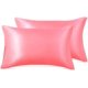 thumbnail image 1 of Miruxia Paquete de 2 fundas de almohada de satén para cabello y piel, fundas de almohada de satén con cierre de sobre (blanco, tamaño estándar 20 x 26 pulgadas) Vhermosa, 1 of 8