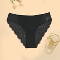 thumbnail image 2 of Gibobby Tangas de mujer sexy encaje Día de San Valentín Ropa interior sexy de cintura para mujer, bragas de color sólido, ropa interior de encaje, bragas para mujer(Negro, CH), 2 of 5