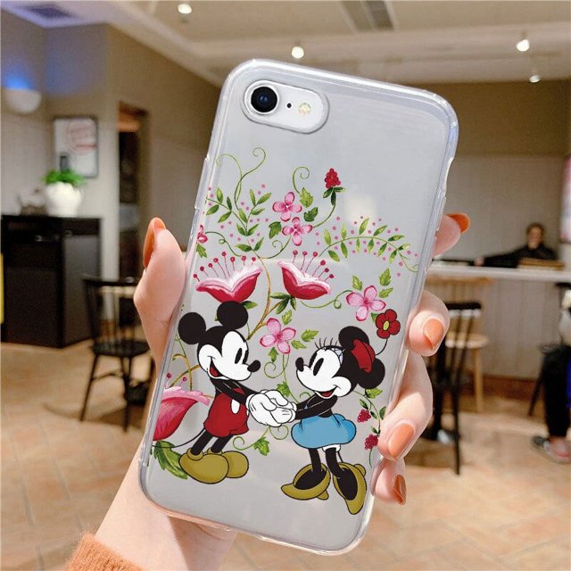 Funda transparente de Mickey, Minnie Mouse, Daisy, Pato Donald, Stitch para iPhone SE 2022 2020, iPhone 7, 6, 6S, 7, 8 Plus