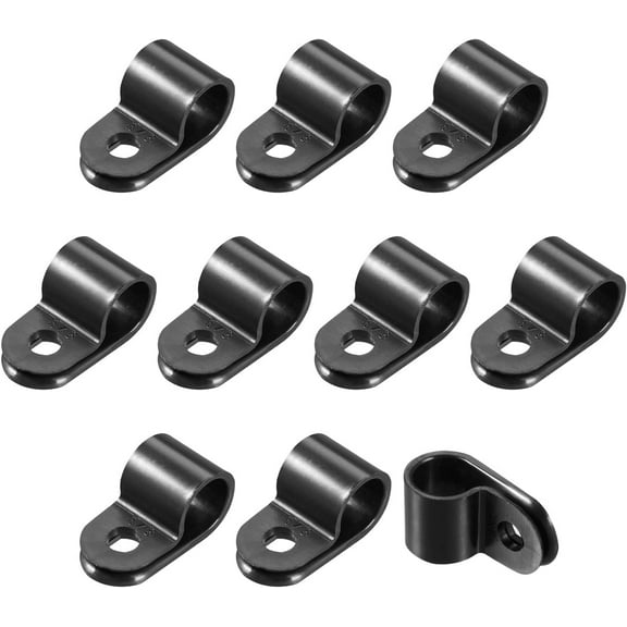 R-type Cable Clips Wire Management Clamp, [for Keeping Wire Neat ] - Nylon / 0.37-inch / Black / 100 Pcs