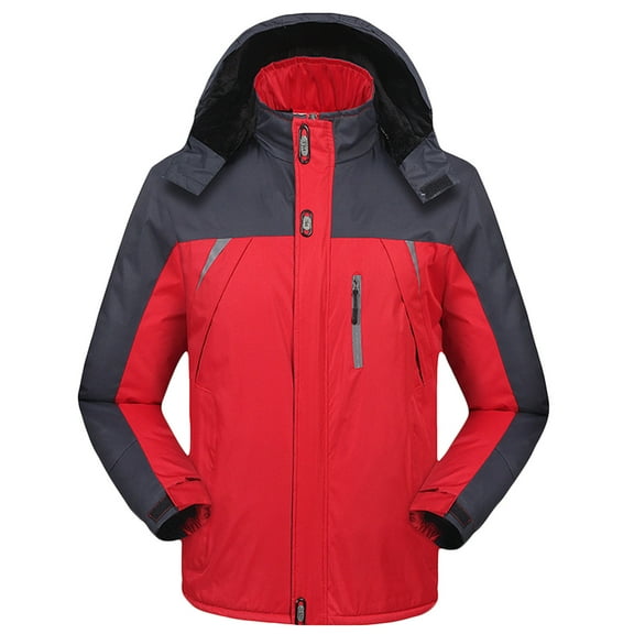 KyCheLot Winter Outdoor Jacket for Men Women Waterproof Windproof Zip up Hooded Thermal Ski Coat