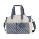 thumbnail image 4 of Bolsa de pañales, bolsa para cambiar pañales de bebé, impermeable, multifunción, organizador de almacenamiento para Azul Blanco, 4 of 9