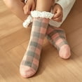 thumbnail image 3 of Slipper Socks for Women with Grippers Non Slip Fuzzy Grip Winter Warm Cozy Thick Comfy Soft Fleece Cabin Socks Pink, 3 of 3