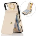 thumbnail image 2 of Allytechgroup iPhone XR Wallet Case, Ring Holder Stand Cards Slots Shockproof Retro Flip Back Cover Phone Case for Apple iPhone XR, White, 2 of 8