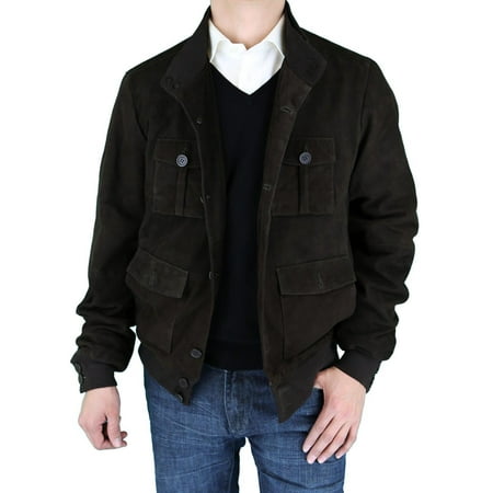 Luciano Natazzi Men's Quality Goatskin Suede Leather Jacket