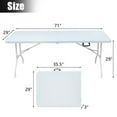 thumbnail image 2 of DUOSONG 6Ft Folding Table, Portable Plastic Table For Camping, Picnics, Parties, High Load Bearing Foldable Table White White Iron Furniture Dining Furniture Dining Tables, 2 of 8