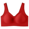 thumbnail image 4 of HNMKIU Wireless Bras for Women Seamless Comfort Full Coverage T-Shirt Bra Design for Gather Support Autumn Winter Wear Plus Size Bras Red,L, 4 of 4