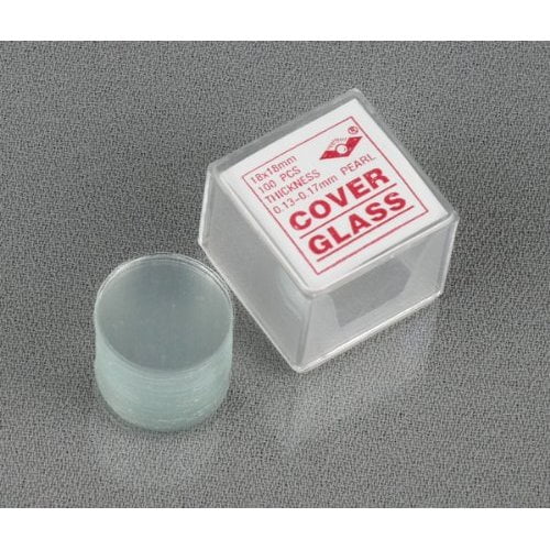AmScope 100pc PreCleaned 18mm Diameter Round Microscope Glass Cover Slides Coverslips New